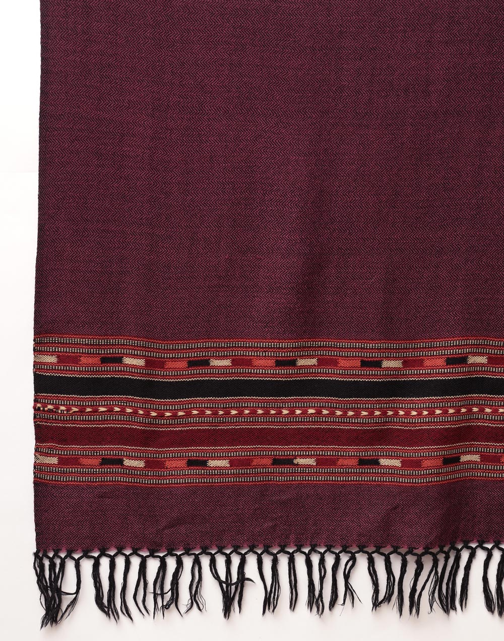 Wine Wool Hand Woven Shawl Wine Wool Hand Woven Shawl