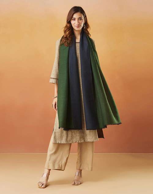 Blue Wool Woven Shawl Blue Wool Woven Shawl