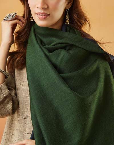 Blue Wool Woven Shawl Blue Wool Woven Shawl