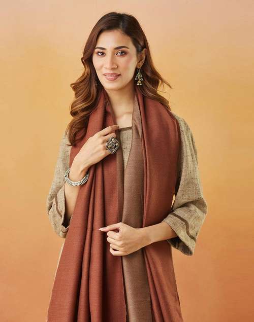 Brown Wool Woven Shawl Brown Wool Woven Shawl