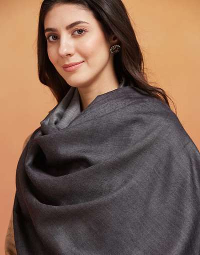 Black Wool Blend Shawl Black Wool Blend Shawl