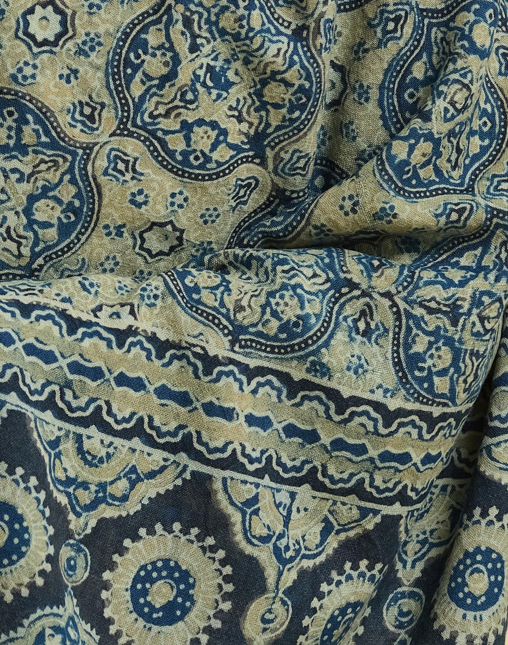 Indigo Wool Ajrakh Stole Indigo Wool Ajrakh Stole