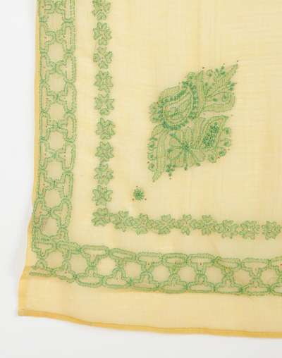 Green Cotton Silk Chikankari Dupatta Green Cotton Silk Chikankari Dupatta