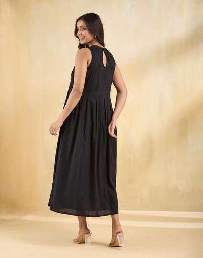 Black Cotton Chikankari Maxi Black Cotton Chikankari Maxi
