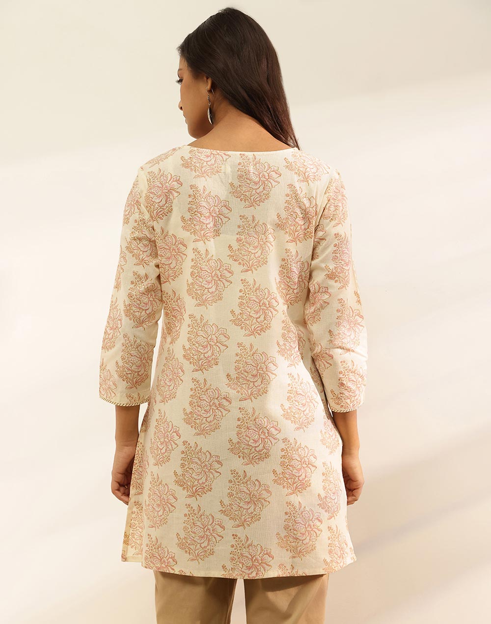 Natural Cotton Hand Block Printed Slim Fit Short Kurta Natural Cotton Hand Block Printed Slim Fit Short Kurta