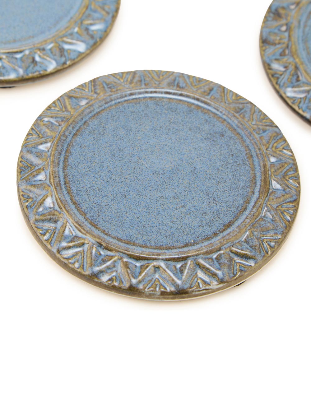 Blue Ceramic Swayam Coasters Set Of 4 Blue Ceramic Swayam Coasters Set Of 4