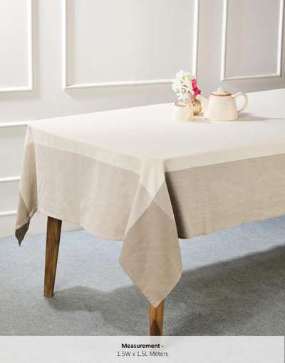White Adesh Cotton Table Cover White Adesh Cotton Table Cover