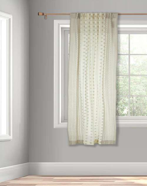 Beige Urmi Semi Sheer Curtain | 1PC Beige Urmi Semi Sheer Curtain | 1PC