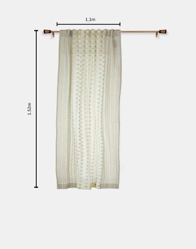 Beige Urmi Semi Sheer Curtain | 1PC Beige Urmi Semi Sheer Curtain | 1PC