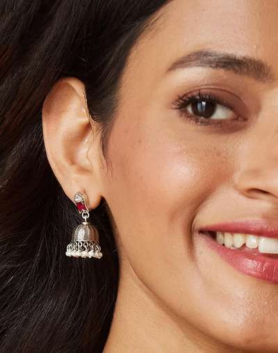 Silver Jhumka Earrings Silver Jhumka Earrings