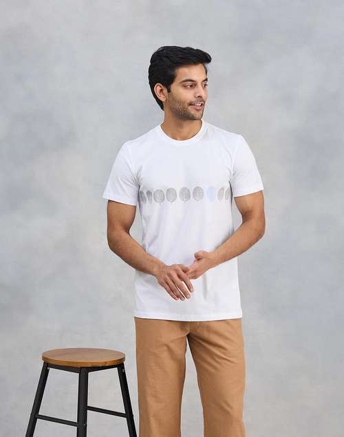 White Cotton Printed Tee White Cotton Printed Tee