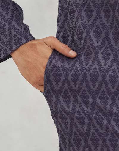 Navy Viscose Silk Slim Fit Long Kurta Navy Viscose Silk Slim Fit Long Kurta