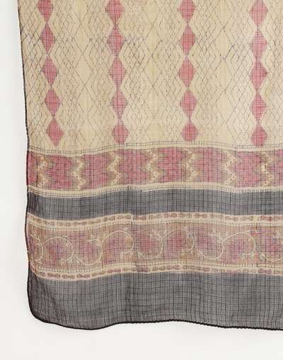 Beige Cotton Silk Bagru Printed Stole Beige Cotton Silk Bagru Printed Stole