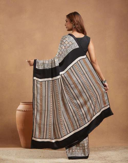 Bagh Pattern Region Buy Beige Modal Bagh Printed Sari for Women Online at Fabindia | 20222248