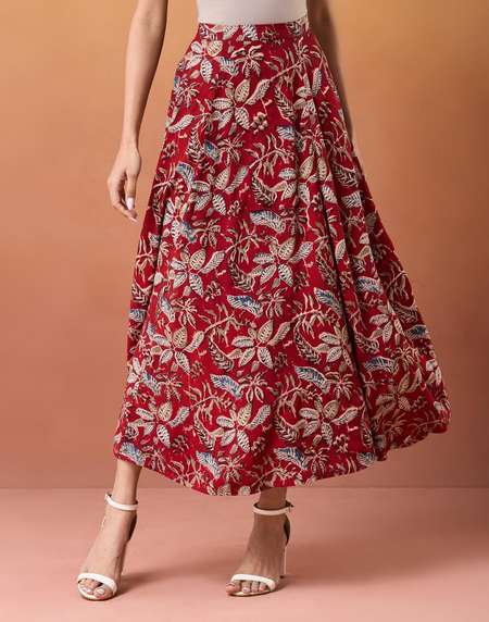 Fabindia Buy Skirts Women Printed Flared Skirt