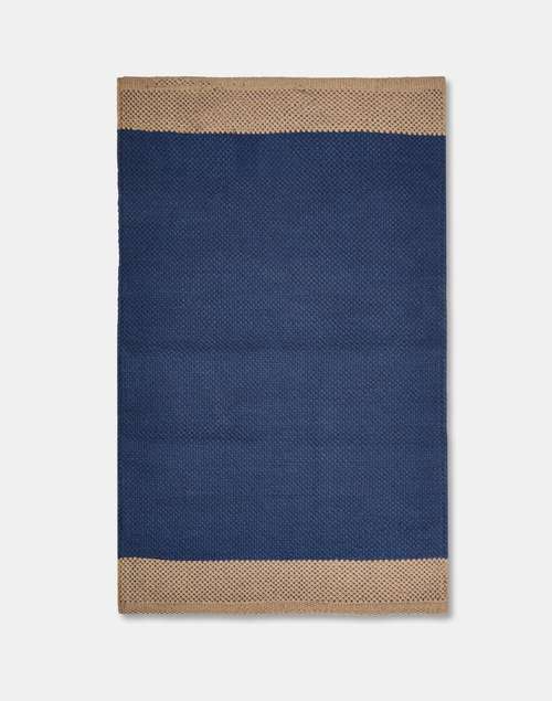Buy Indigo Sehaj Cotton Hand Woven Dhurrie Online at Fabindia | 20225399