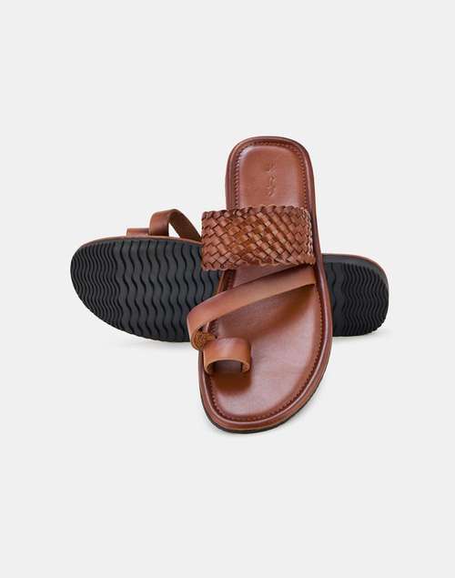 Man Chapple Buy Brown Leather Chappal for Men Online at Fabindia | 20225478