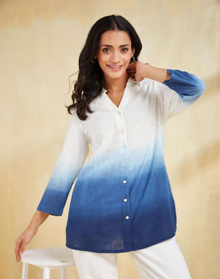 White Cotton Tie Dye Tunic