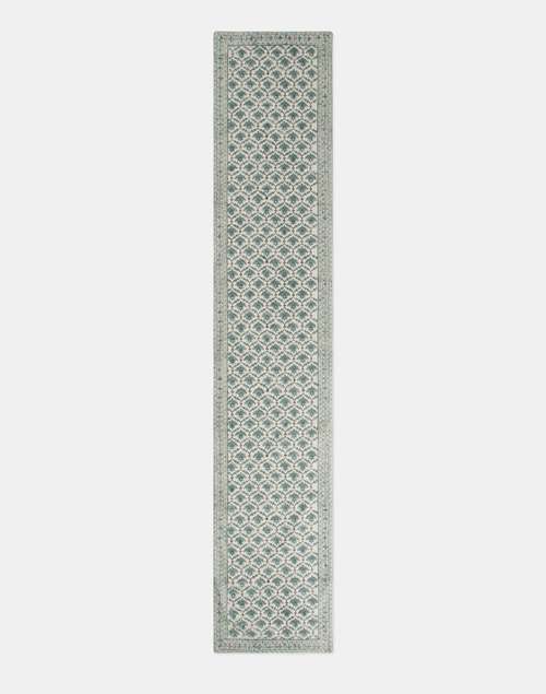 Blue Zaira Hand Block Cotton Printed Table Runner Blue Zaira Hand Block Cotton Printed Table Runner