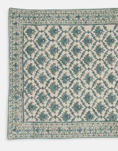 Blue Zaira Hand Block Cotton Printed Table Runner Blue Zaira Hand Block Cotton Printed Table Runner