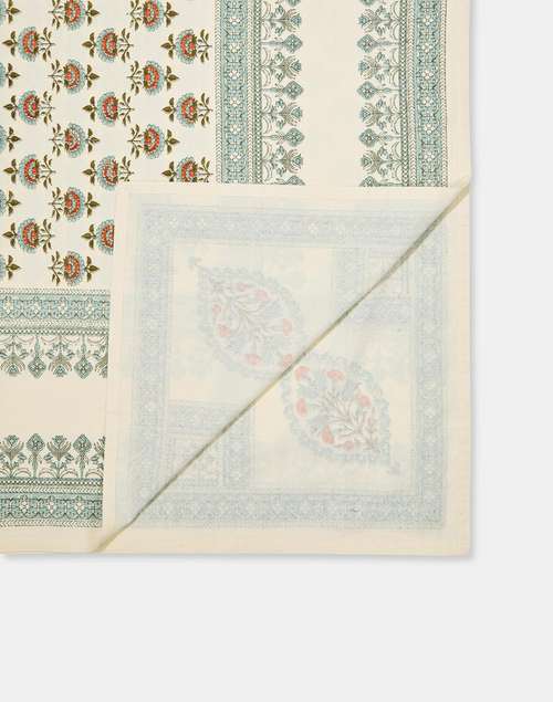 Blue Khus Cotton Printed Table Cover Blue Khus Cotton Printed Table Cover