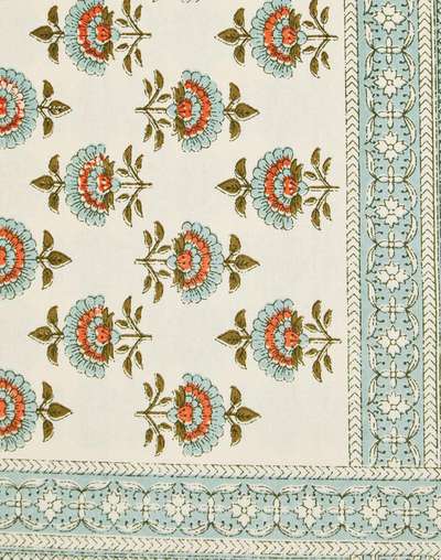 Blue Khus Cotton Printed Table Cover Blue Khus Cotton Printed Table Cover