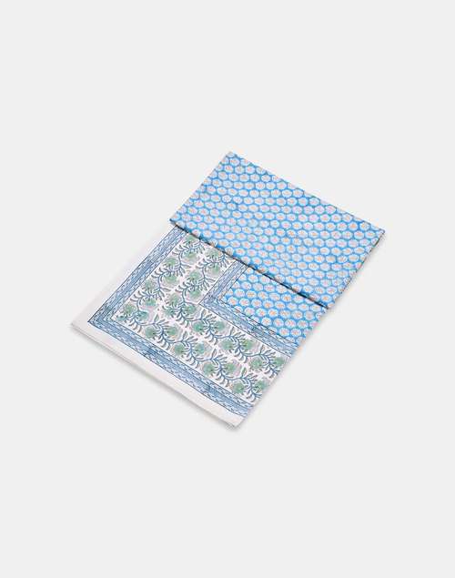 Blue Cabana Cotton Printed Table Cover Blue Cabana Cotton Printed Table Cover