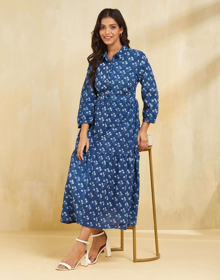 fabindia cotton dresses White Cotton Hand Woven Midi Dress at Fabindia
