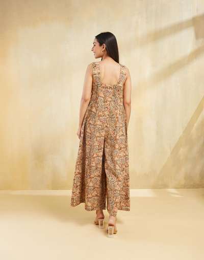 Mustard Cotton Kalamkari Printed Jumpsuit Mustard Cotton Kalamkari Printed Jumpsuit