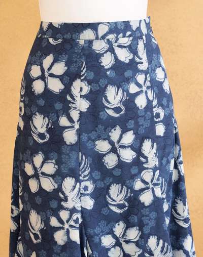 Blue Cotton Midi Skirt Blue Cotton Midi Skirt