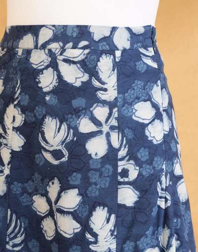 Blue Cotton Midi Skirt Blue Cotton Midi Skirt