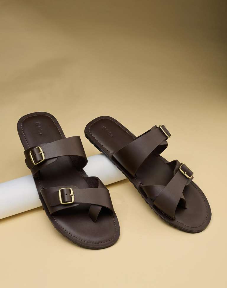 Buy Brown Leather Chappal for Men Online at Fabindia 20228746