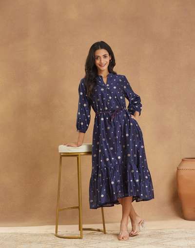 fabindia maxi dresses Indigo Fabindia Maxi Dress Buy Hand Blockprint INDIGO Cotton MAXI Dress With Tie Up Straps