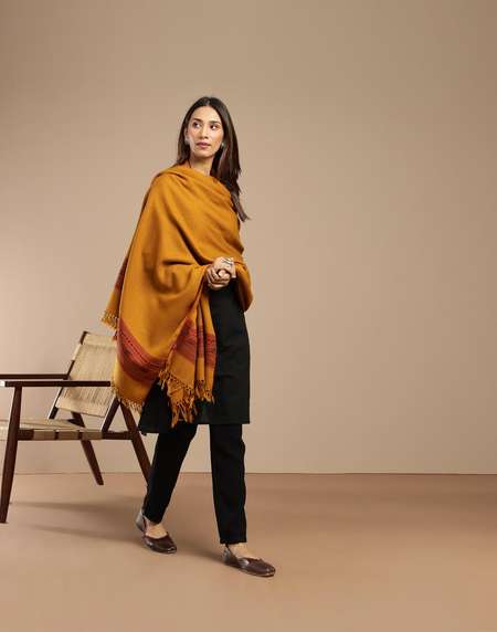 Buy Mustard Wool Shawl for Women Online at Fabindia 20247565