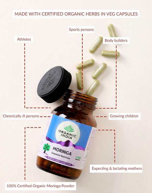 Buy Ayurvedic Moringa Capsule -60caps Online at Fabindia | 20275511