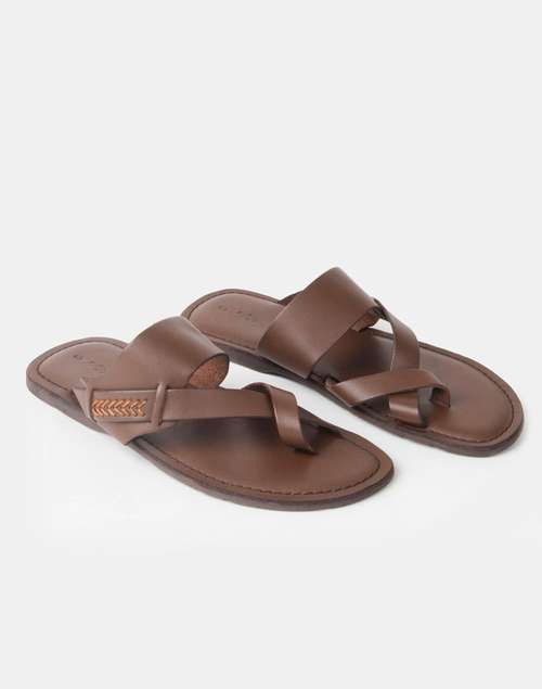 Man Chapple Buy Brown Leather Chappal for Men Online at Fabindia | 20257159