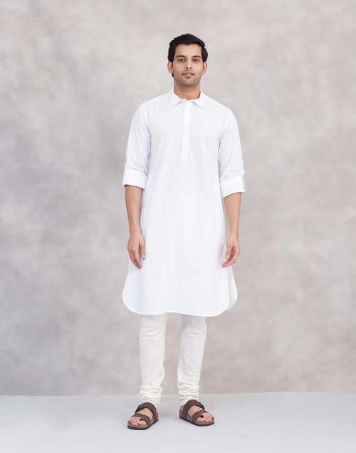 Pathani White Color Buy White Cotton Pathani for Men Online at Fabindia | 20259276