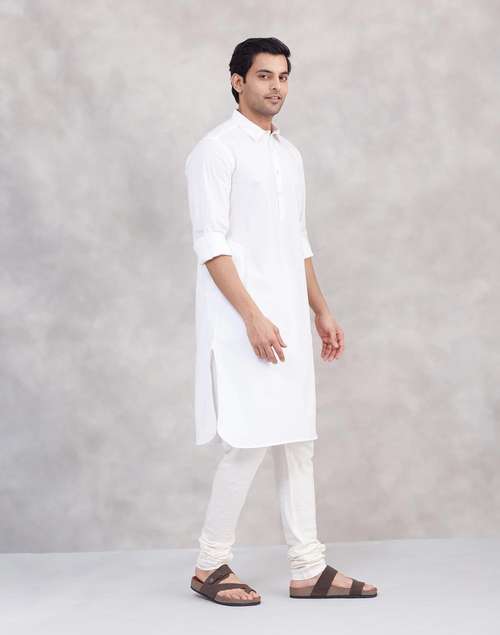 Pathani White Color Buy White Cotton Pathani for Men Online at Fabindia | 20259276