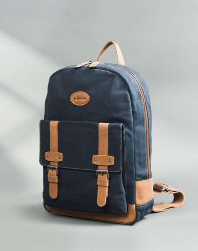 canvas leather backpack online india Buy Garrod Our Classic Backpack in Forest Green Canvas and Vintage Brown Leather can comfortably accommodate an A4 pad and a 13 laptop Lyon Waxed Canvas & Leather
