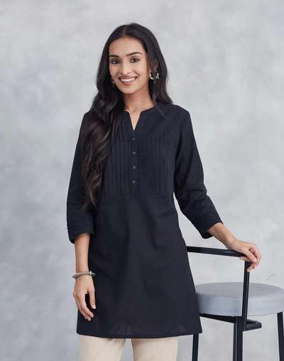 Short Kurta Ladies Black Kurta Pajama Rayon Embroidered A-Line Short Length Short Kurta Rangita Short Kurta Ladies Black Kurta Pajama Rayon Embroidered A-Line Short Length Short Kurta Rangita