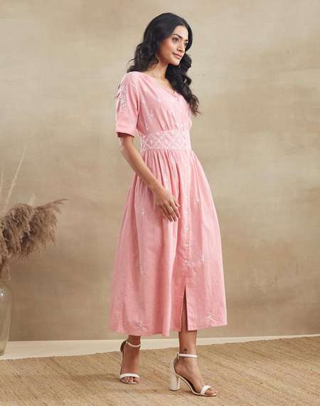 cotton chikankari dress Inayakhan