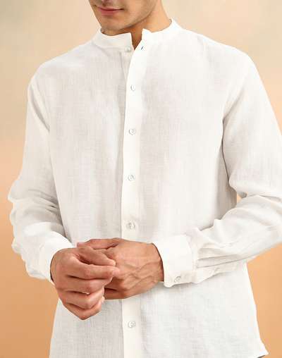 Buy White Linen Slim Fit Shirt For Men Online At Fabindia 20291108 buy-white-linen-slim-fit-shirt-for-men-online-at-fabindia-20291108