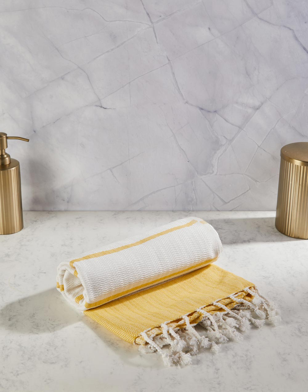 Yellow Kani Cotton Honeycomb Bath Towel Large