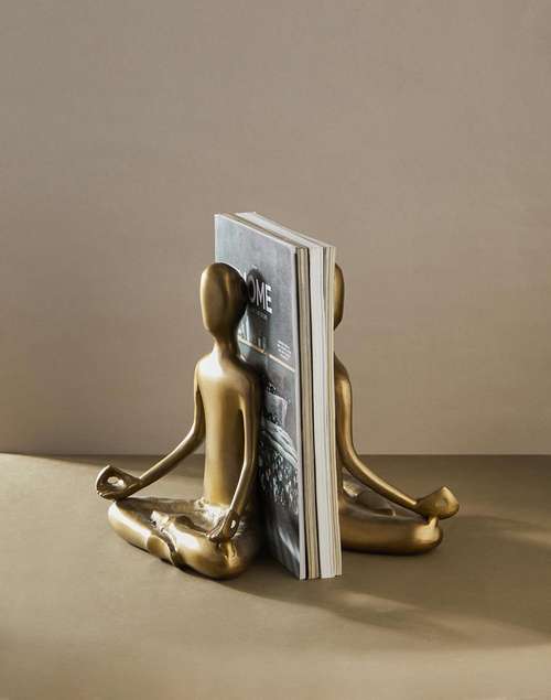 Antique Brass Dhatvik Metal Bookend Antique Brass Dhatvik Metal Bookend