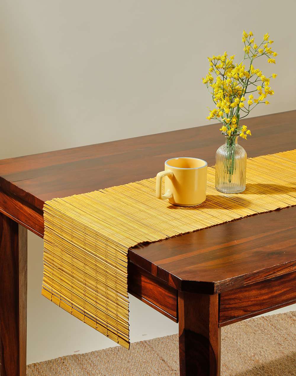 Buy Ochre Jivita Natural Fibre Woven Runner Online at Fabindia | 10738421