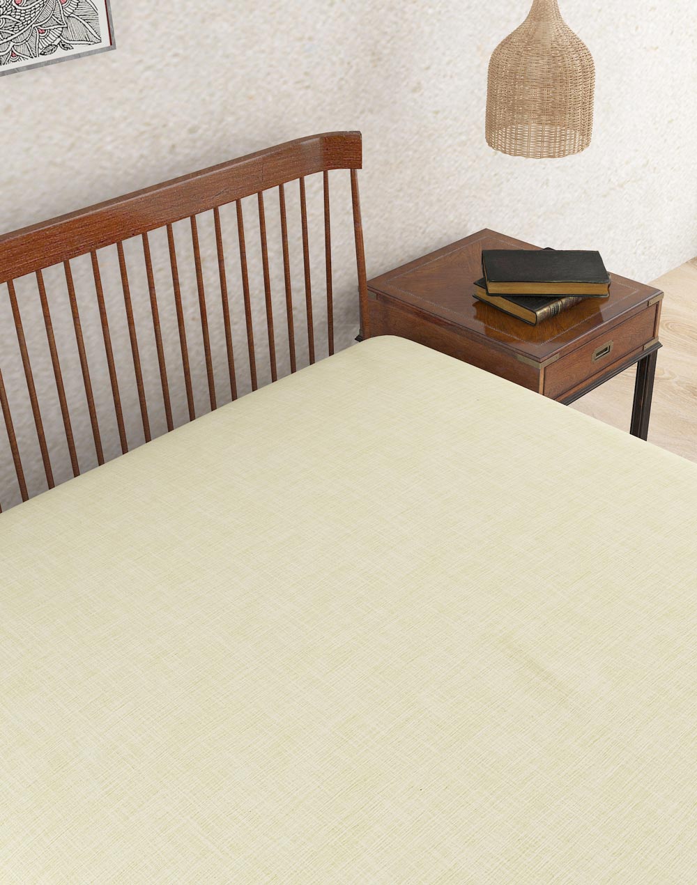 Green Aranya Cotton Double Bed Cover