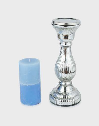 Silver Chandi Candle Stand Gift Set Silver Chandi Candle Stand Gift Set