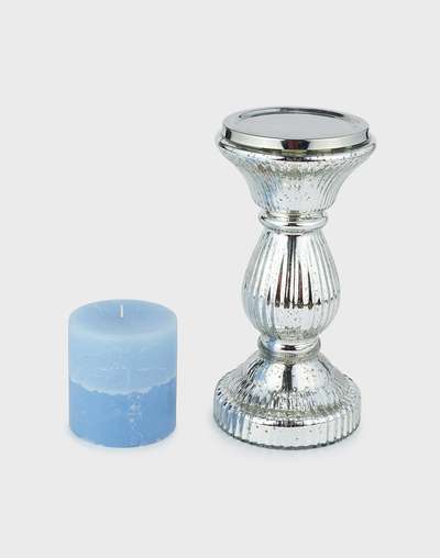 Silver Chandi Candle Stand Gift Set Silver Chandi Candle Stand Gift Set
