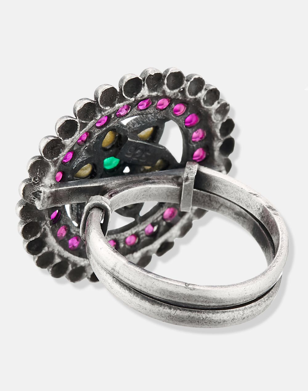 Silver Round Multi Stone Ring Silver Round Multi Stone Ring