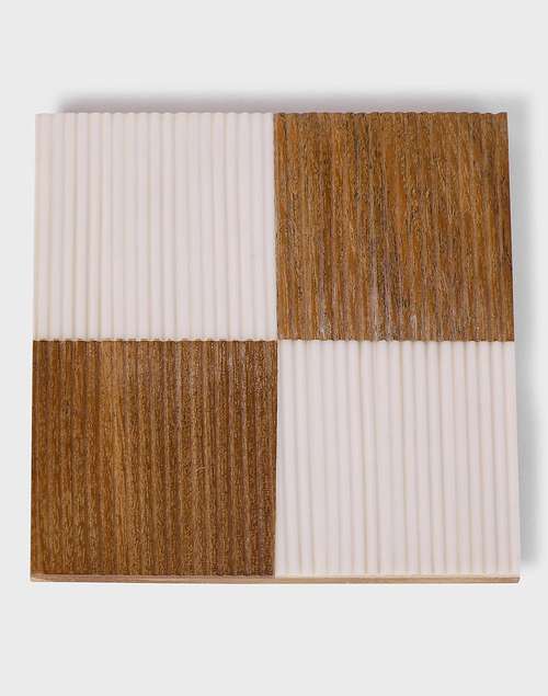 White Rasoi Wood & Resin Coaster Set Of 4 White Rasoi Wood & Resin Coaster Set Of 4